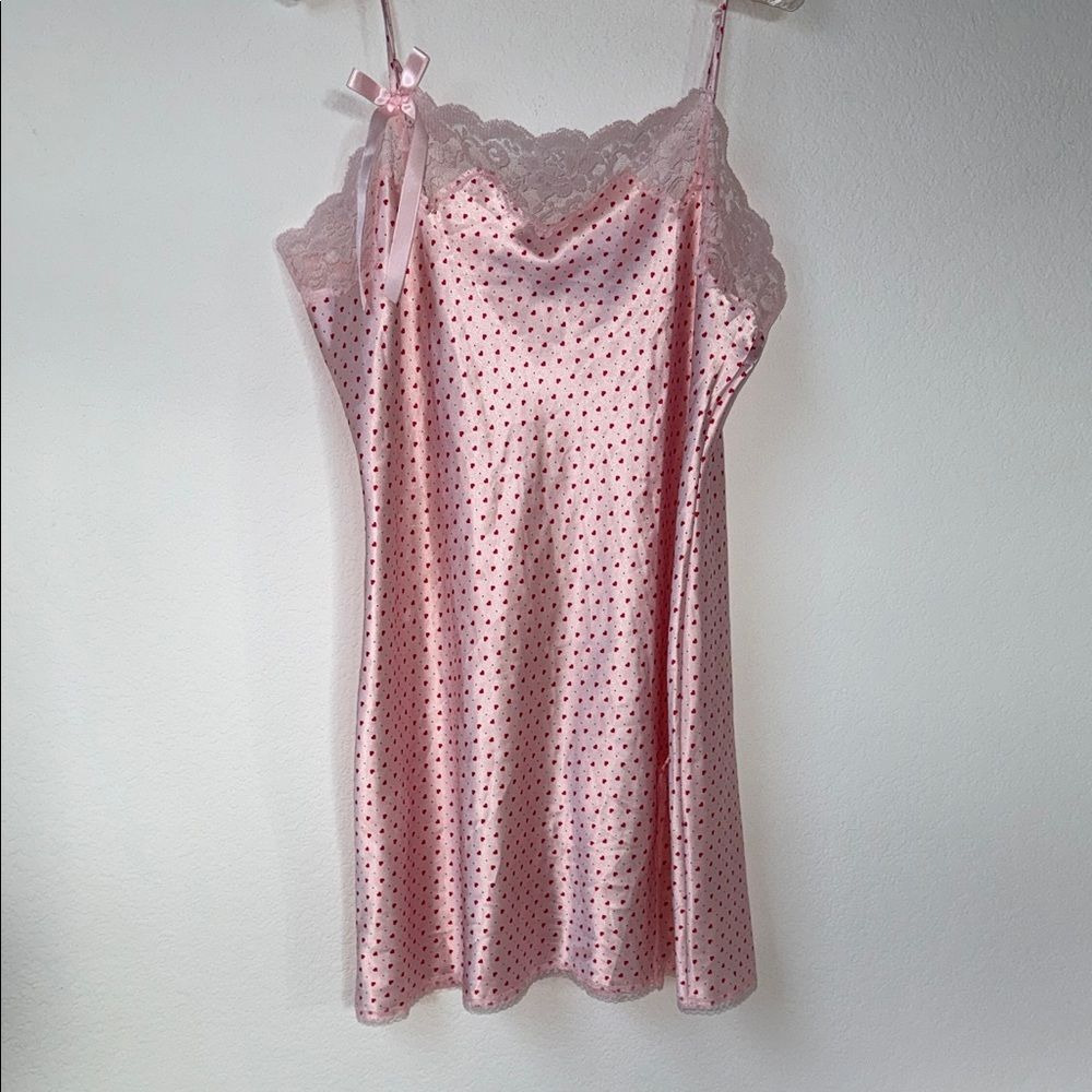 Victoria's Secret Pink Lace Chemise with Dots